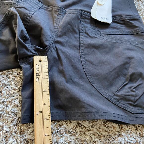 Prana Kanab Short Women's XS Charcoal 5" Inseam Pull On Knit Waistband Pockets - Picture 11 of 13